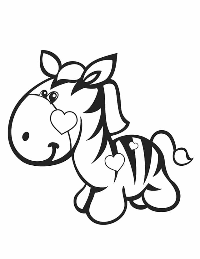 Coloriage gratuit Zèbre #197171 de la collection Animaux à imprimer