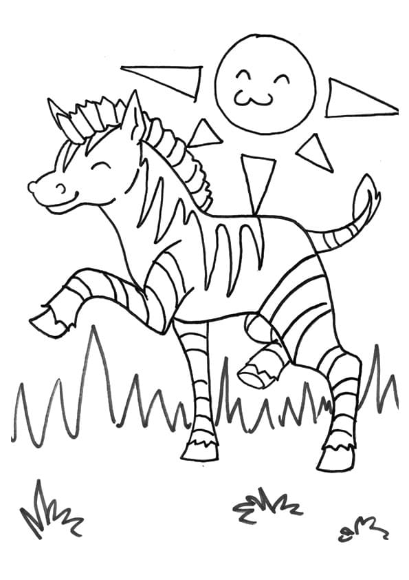 Dessin à colorier Zèbre #197186 issu de la collection Animaux, prêt à imprimer