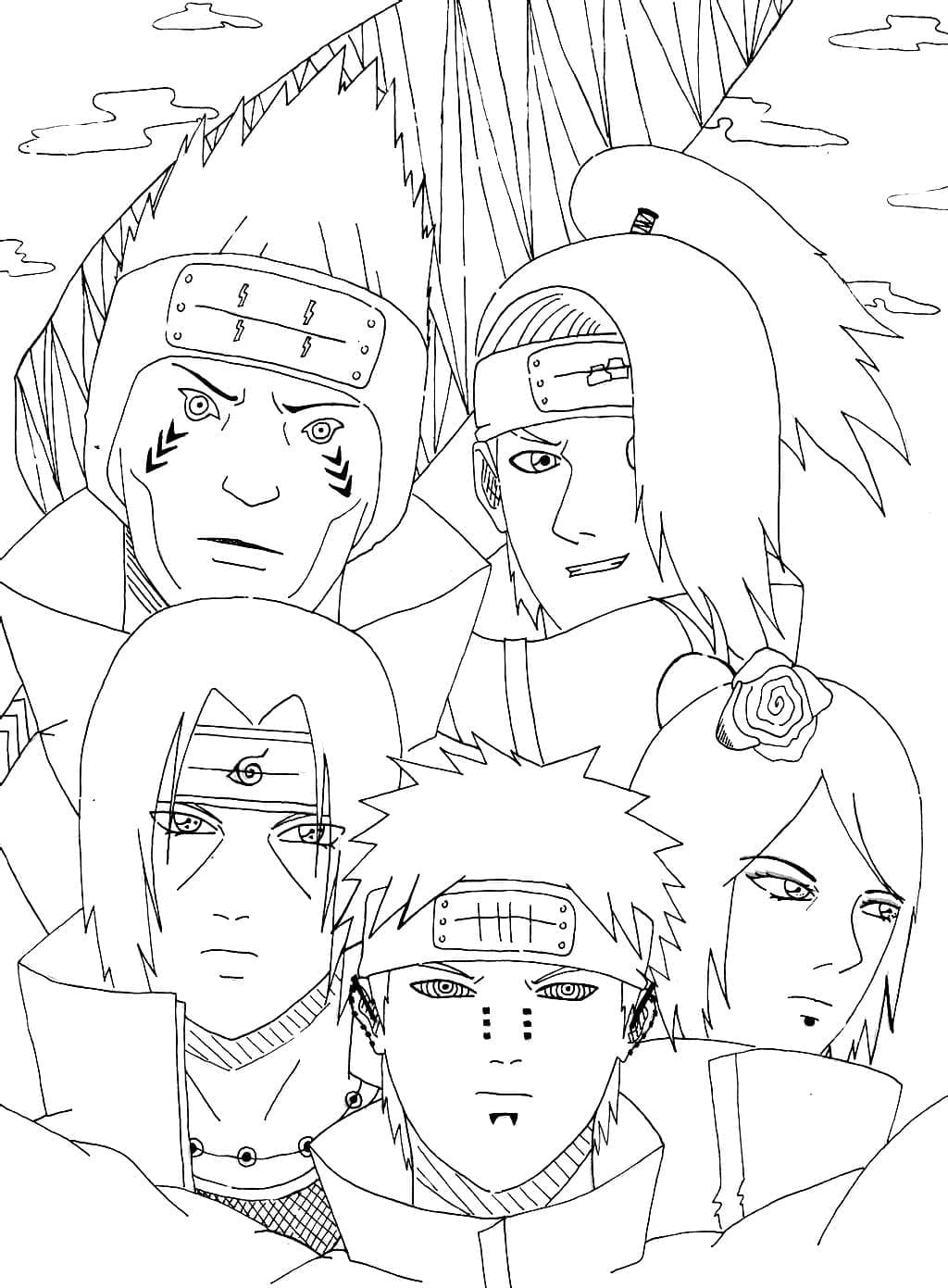 Illustration au trait Akatsuki #212826 de la collection Animé et Manga à colorier gratuitement