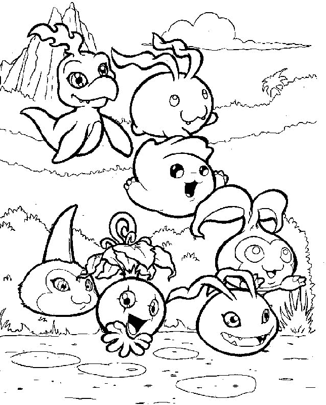 Dessin à colorier Digimon #51561 issu de la collection Animé et Manga, prêt à imprimer