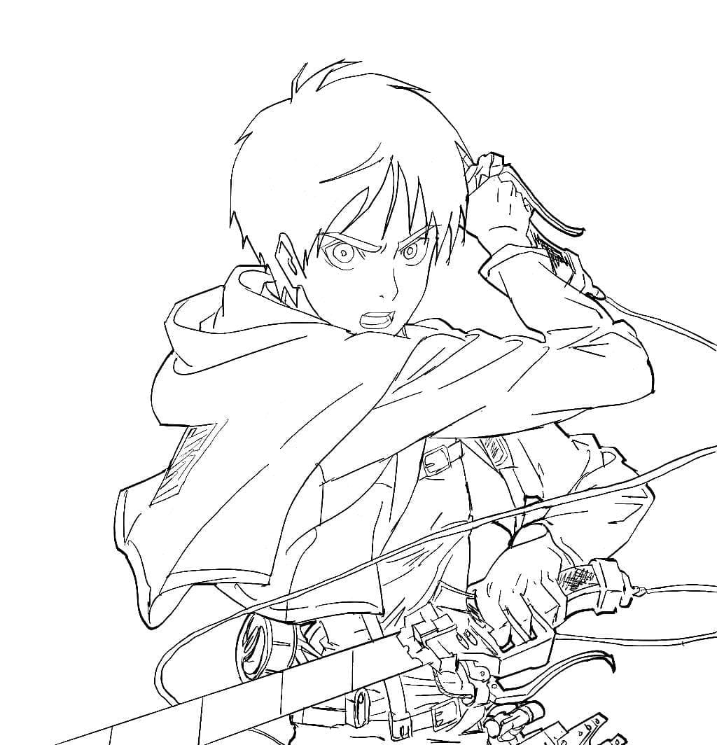 Coloriage gratuit Eren Yeager #191758 de la collection Animé et Manga à imprimer