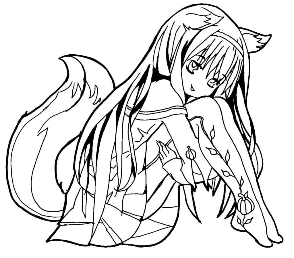 Dessin à colorier: Fille Manga (Animé et Manga) #190627 - Coloriages à Imprimer Gratuits