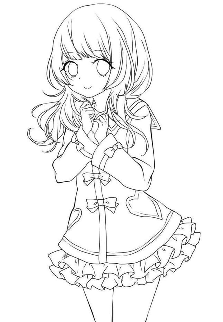 Coloriage gratuit Fille Manga #190661 de la collection Animé et Manga à imprimer