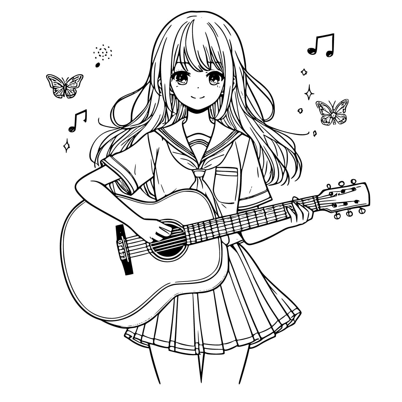 Coloriage gratuit Fille Manga #213389 de la collection Animé et Manga à imprimer
