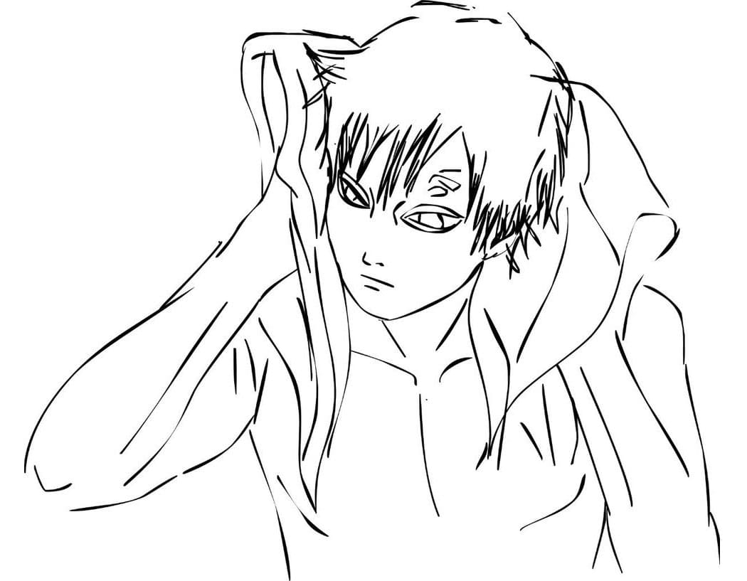 Coloriage gratuit Gaara #180198 de la collection Animé et Manga à imprimer