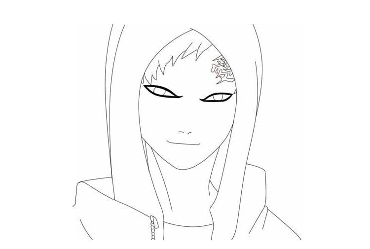 Coloriage gratuit Gaara #180199 de la collection Animé et Manga à imprimer