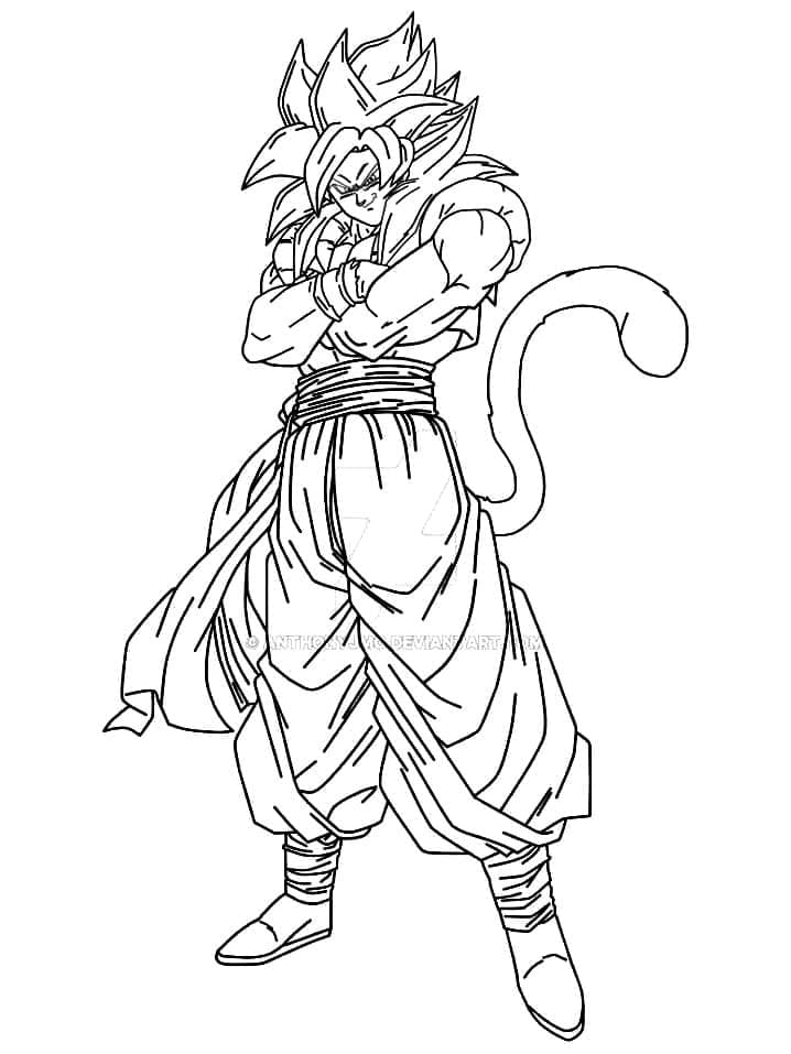 Dessin à colorier: Gogéta de Dragon Ball Z (Animé et Manga) #191530 - Coloriages à Imprimer Gratuits