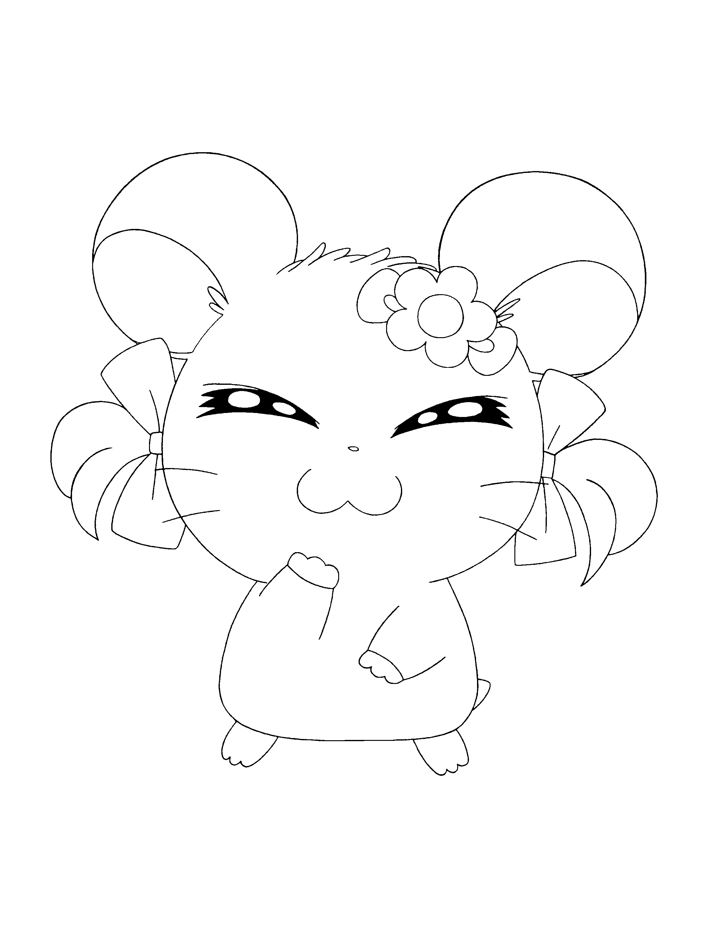 Page de coloriage Hamtaro #39982, collection Animé et Manga, à imprimer et colorier
