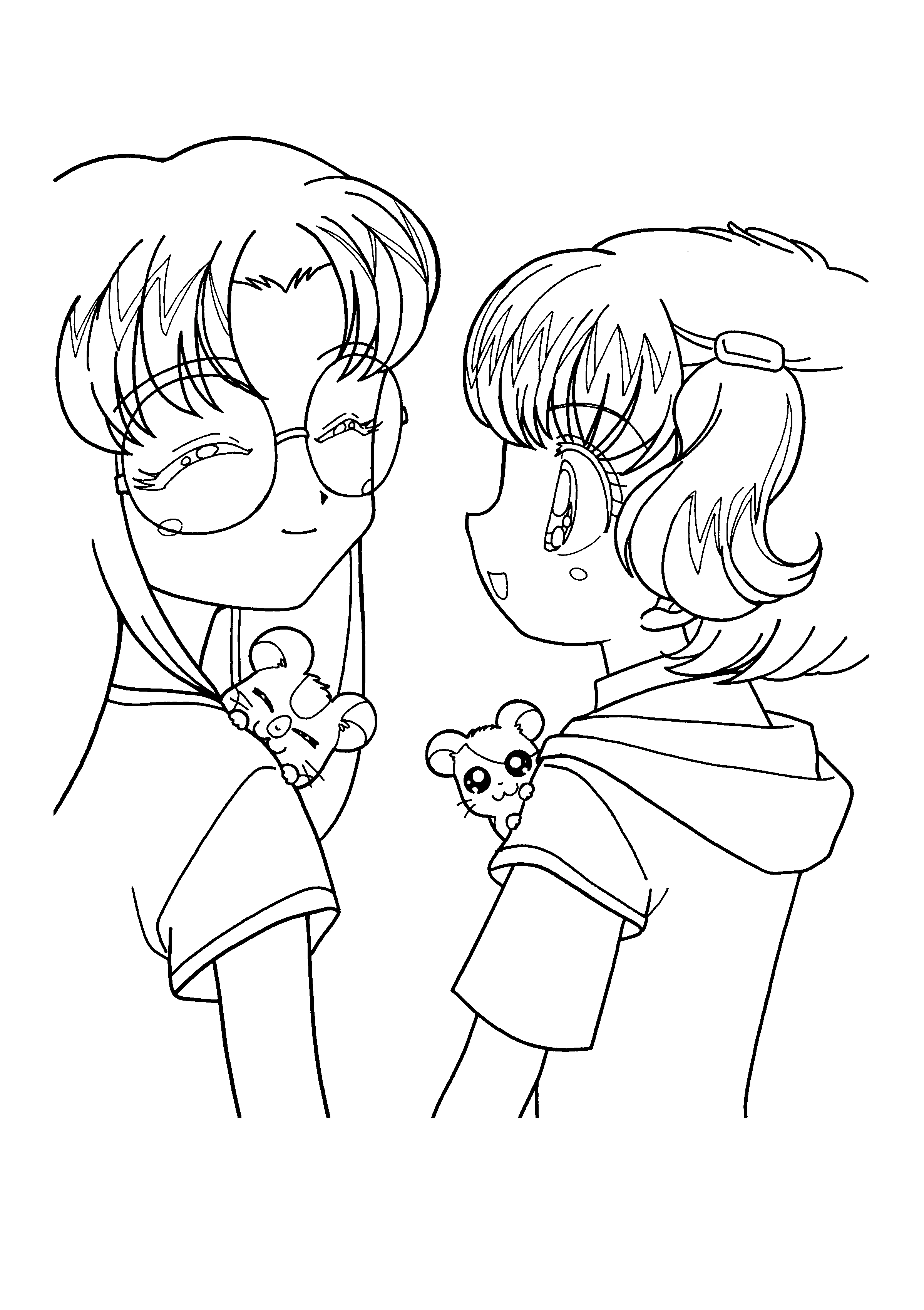 Coloriage gratuit Hamtaro #40052 de la collection Animé et Manga à imprimer