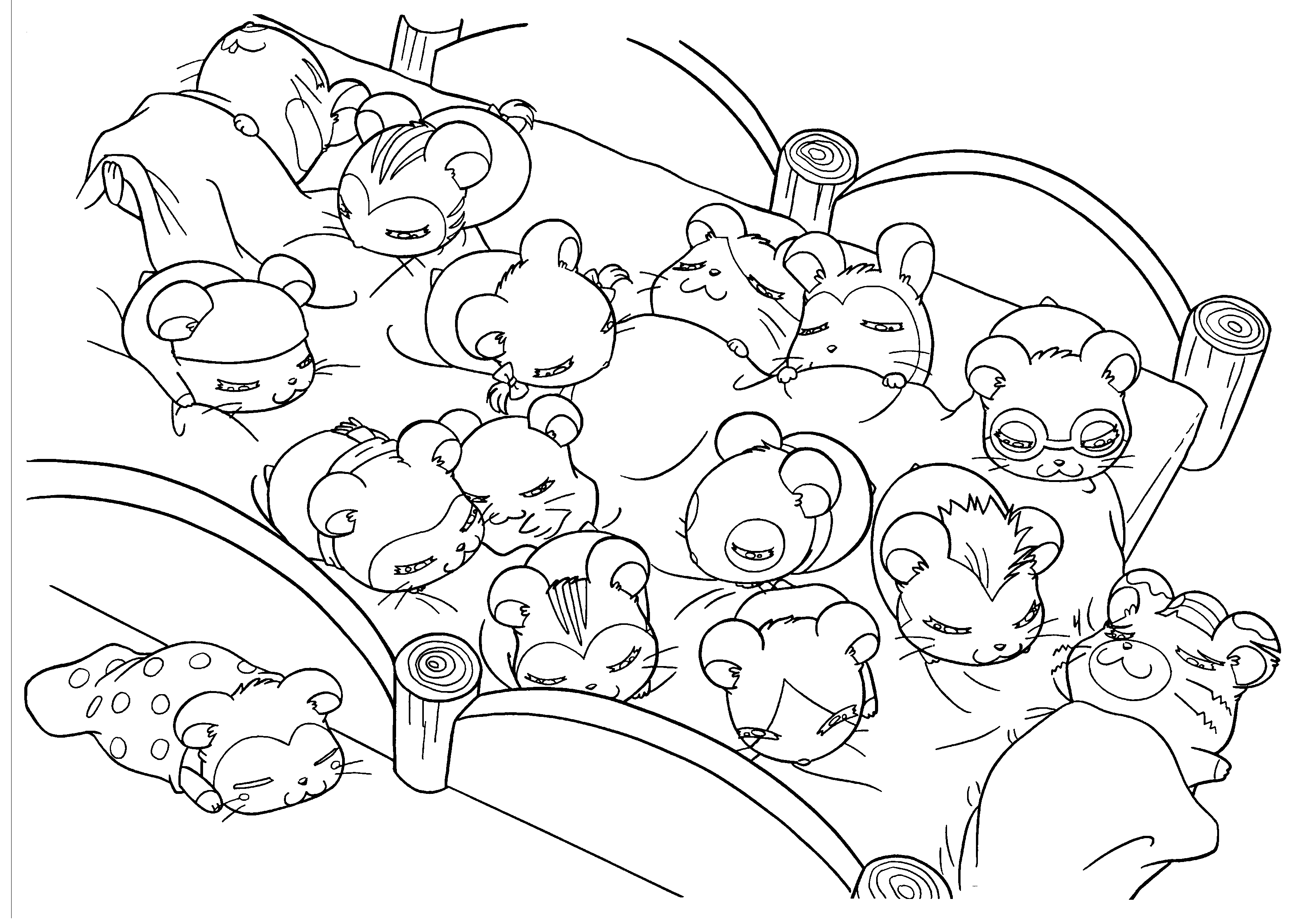 Joli coloriage Hamtaro #40070 de la collection Animé et Manga, prêt à imprimer pour petits et grands
