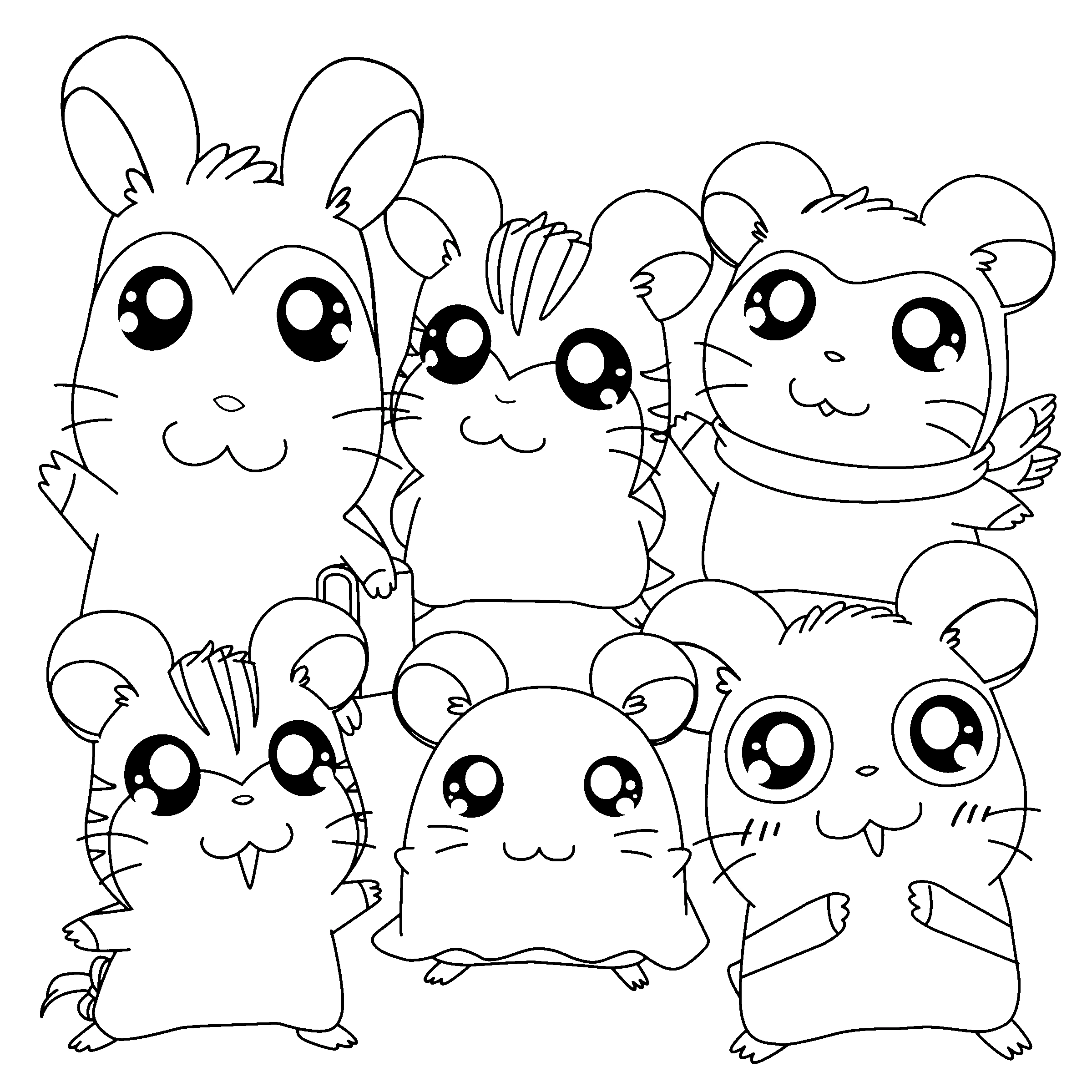 Coloriage gratuit Hamtaro #40149 de la collection Animé et Manga à imprimer