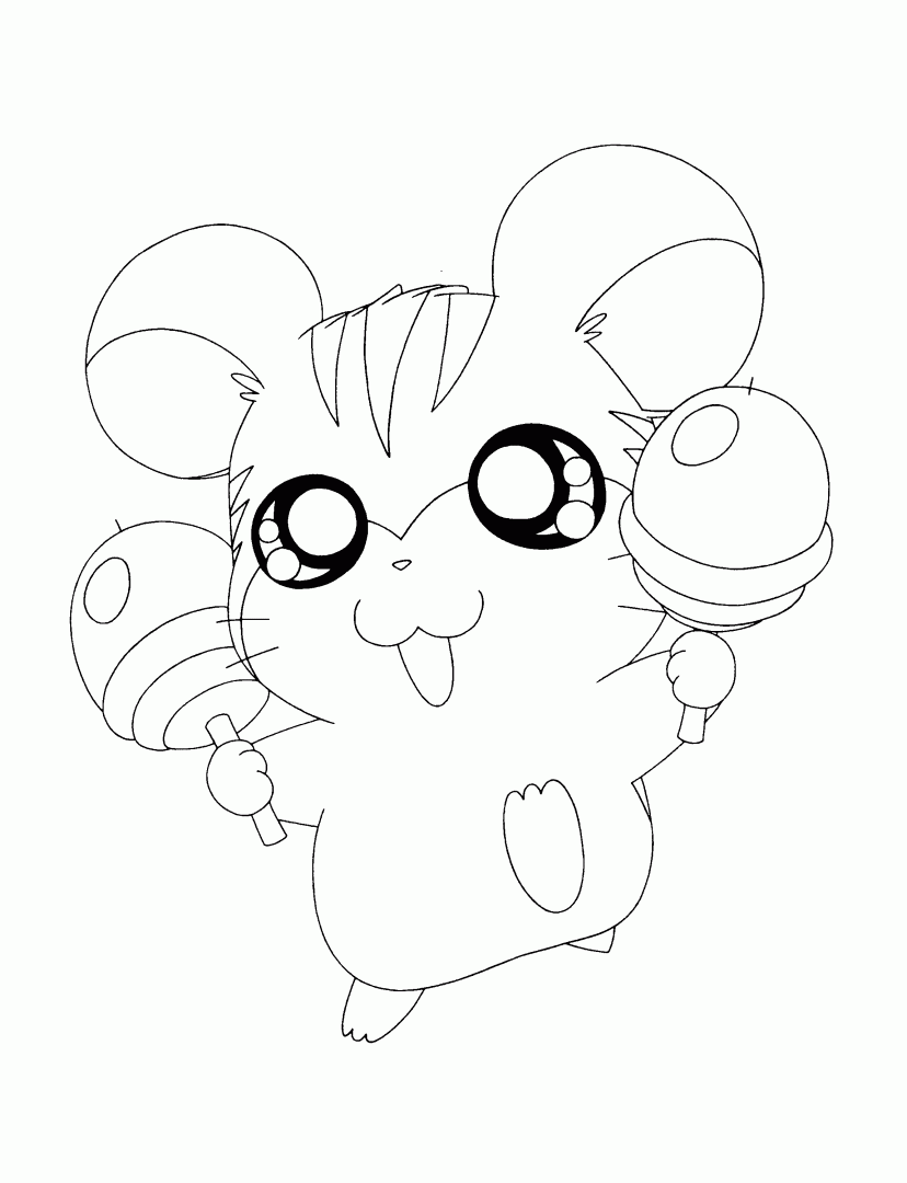 Coloriage gratuit pour enfants et adultes Hamtaro #40206, collection Animé et Manga