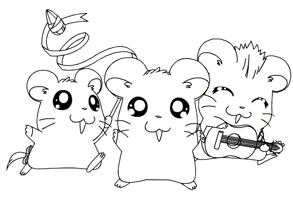 Dessin à colorier Hamtaro #40216 issu de la collection Animé et Manga, prêt à imprimer