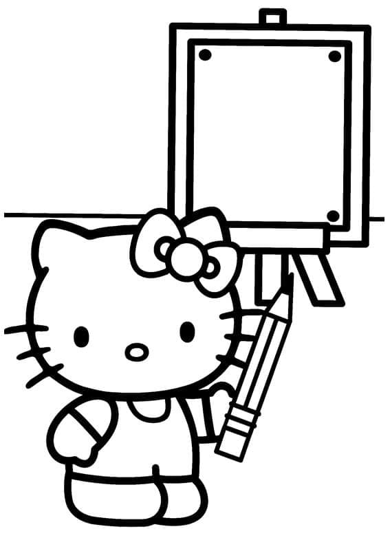 Coloriage Hello Kitty #175657 à imprimer gratuitement, extrait de la collection Animé et Manga