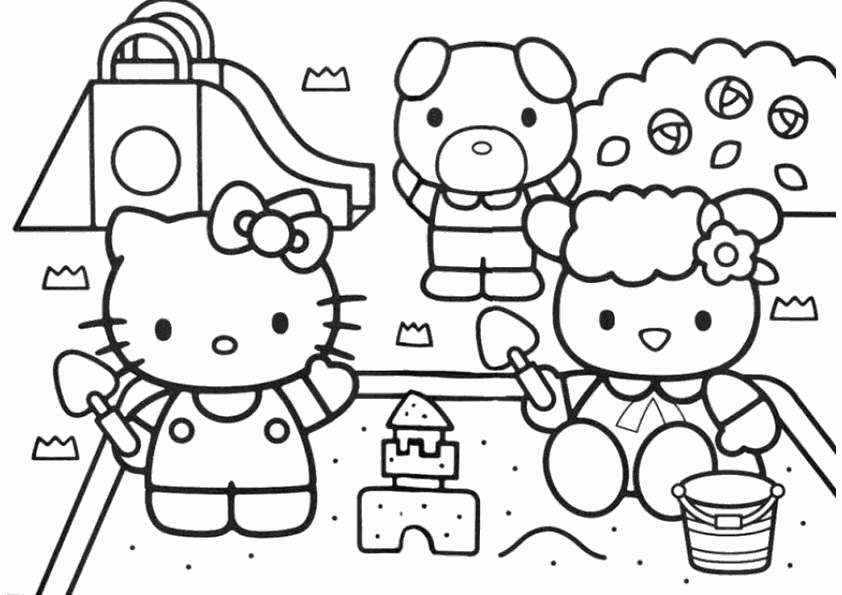 Joli coloriage Hello Kitty #36960 de la collection Animé et Manga, prêt à imprimer pour petits et grands