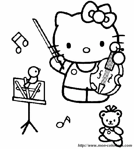 Illustration au trait Hello Kitty #37117 de la collection Animé et Manga à colorier gratuitement