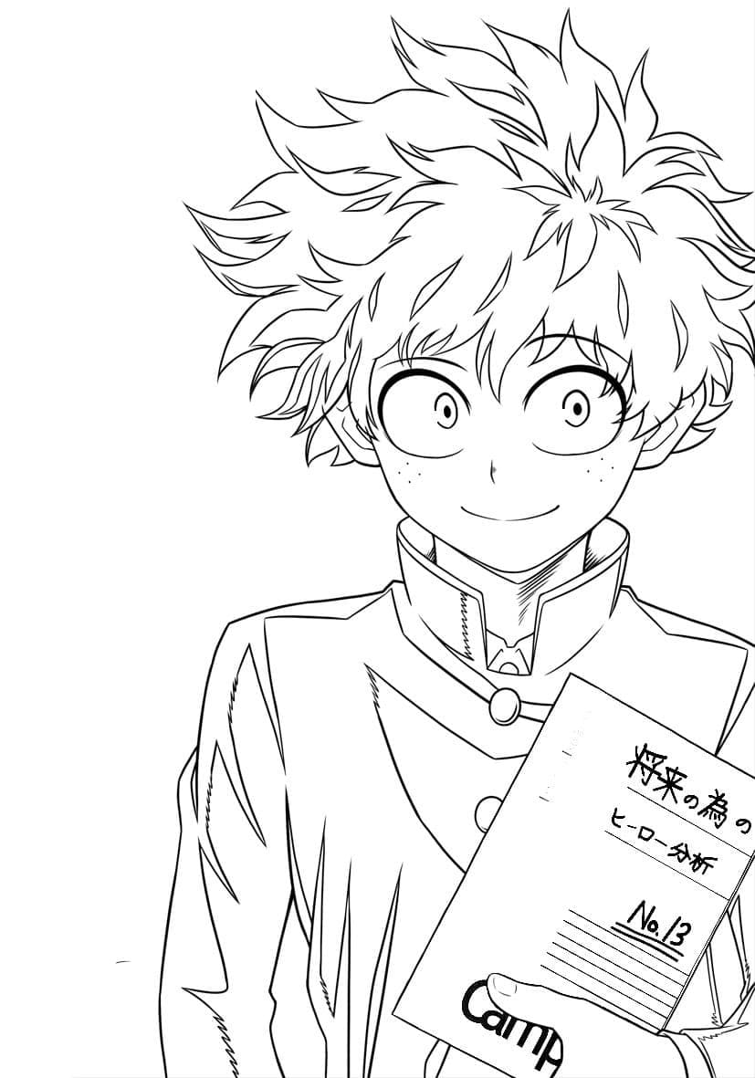 Page de coloriage Izuku Midoriya #219698, collection Animé et Manga, à imprimer et colorier
