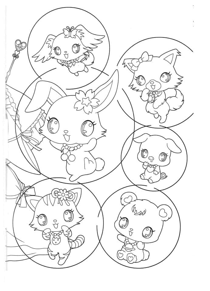 Dessin à colorier Jewelpet #195873 issu de la collection Animé et Manga, prêt à imprimer