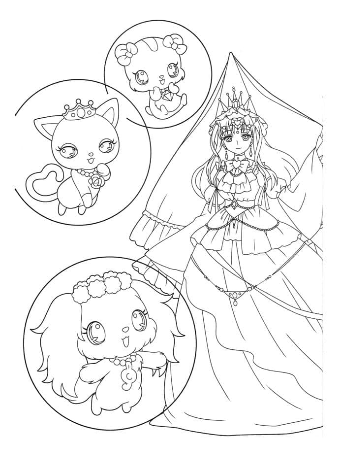 Dessin à colorier Jewelpet #195878 issu de la collection Animé et Manga, prêt à imprimer