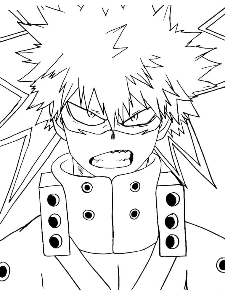 Illustration au trait Katsuki Bakugo #217100 de la collection Animé et Manga à colorier gratuitement