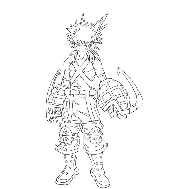 Coloriage gratuit Katsuki Bakugo #217105 de la collection Animé et Manga à imprimer