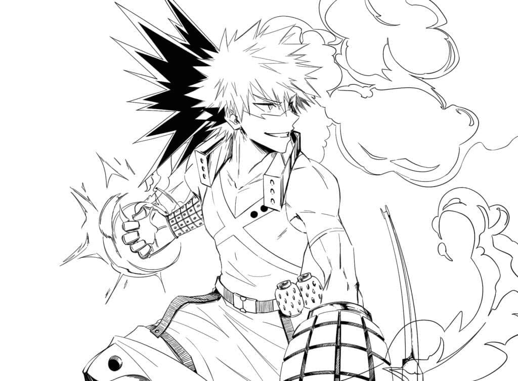 Coloriage gratuit Katsuki Bakugo #217106 de la collection Animé et Manga à imprimer