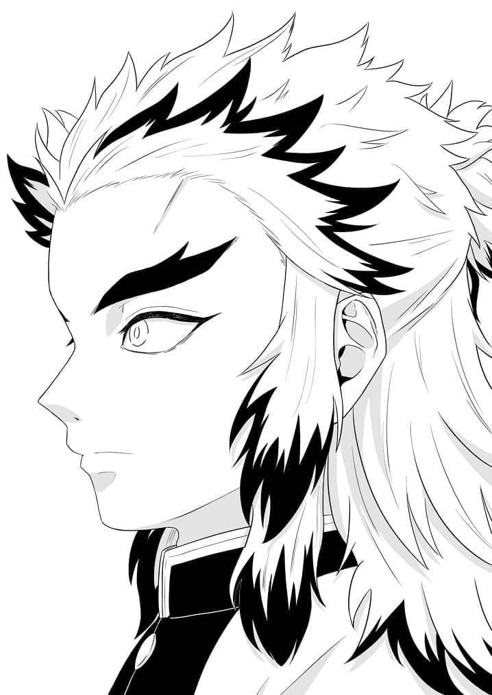 Dessin Kyojuro Rengoku #220456 à colorier de la série Animé et Manga, gratuit à télécharger et imprimer