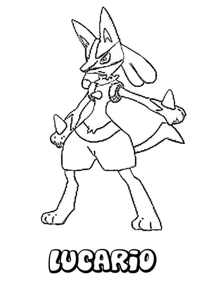 Dessin à colorier: Lucario (Animé et Manga) #181529 - Coloriages à Imprimer Gratuits