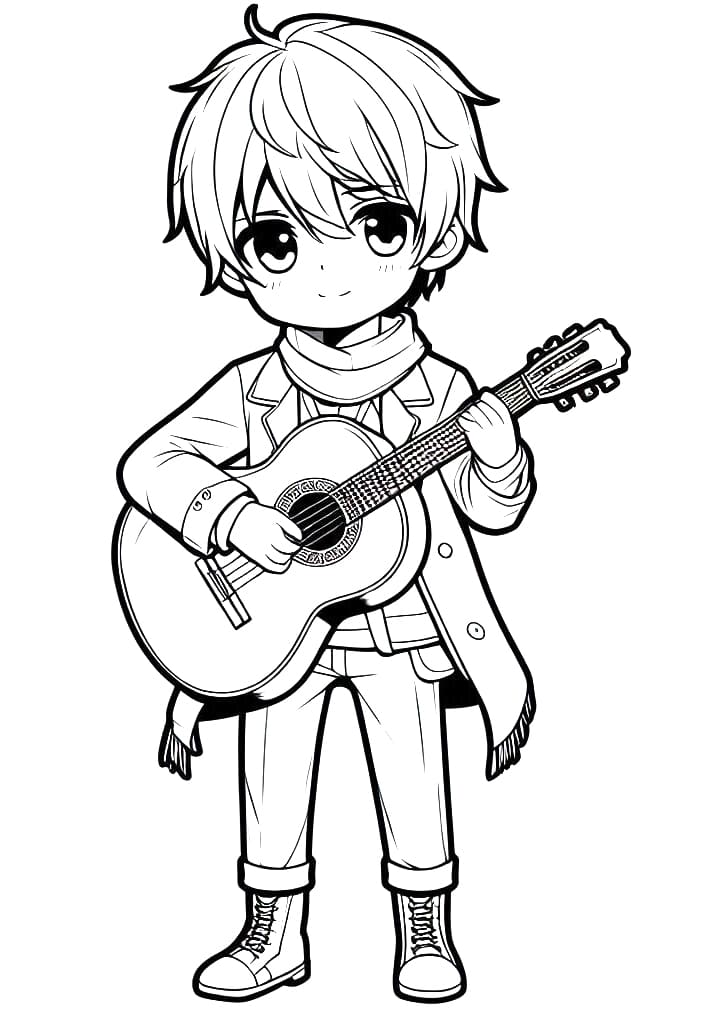Illustration au trait Manga Garçon #217943 de la collection Animé et Manga à colorier gratuitement