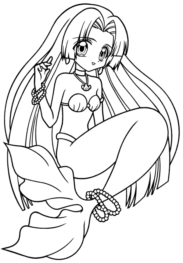 Page de coloriage Pichi Pichi Pitch: Mélodie des sirènes #53699, collection Animé et Manga, à imprimer et colorier