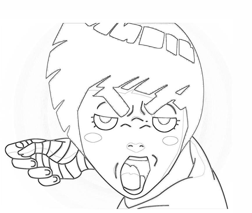 Coloriage imprimable Rock Lee #180206 de la collection Animé et Manga à colorier aux crayons
