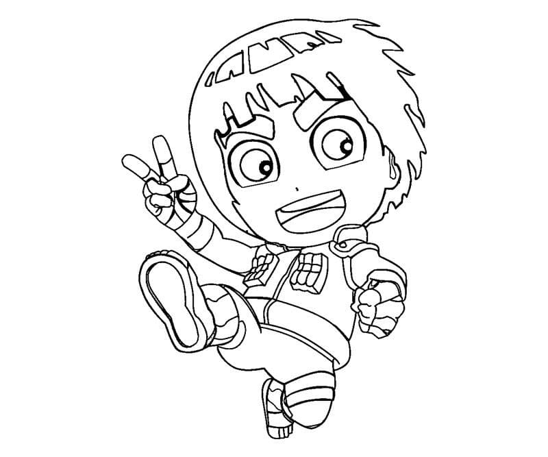 Coloriage gratuit Rock Lee #180209 de la collection Animé et Manga à imprimer