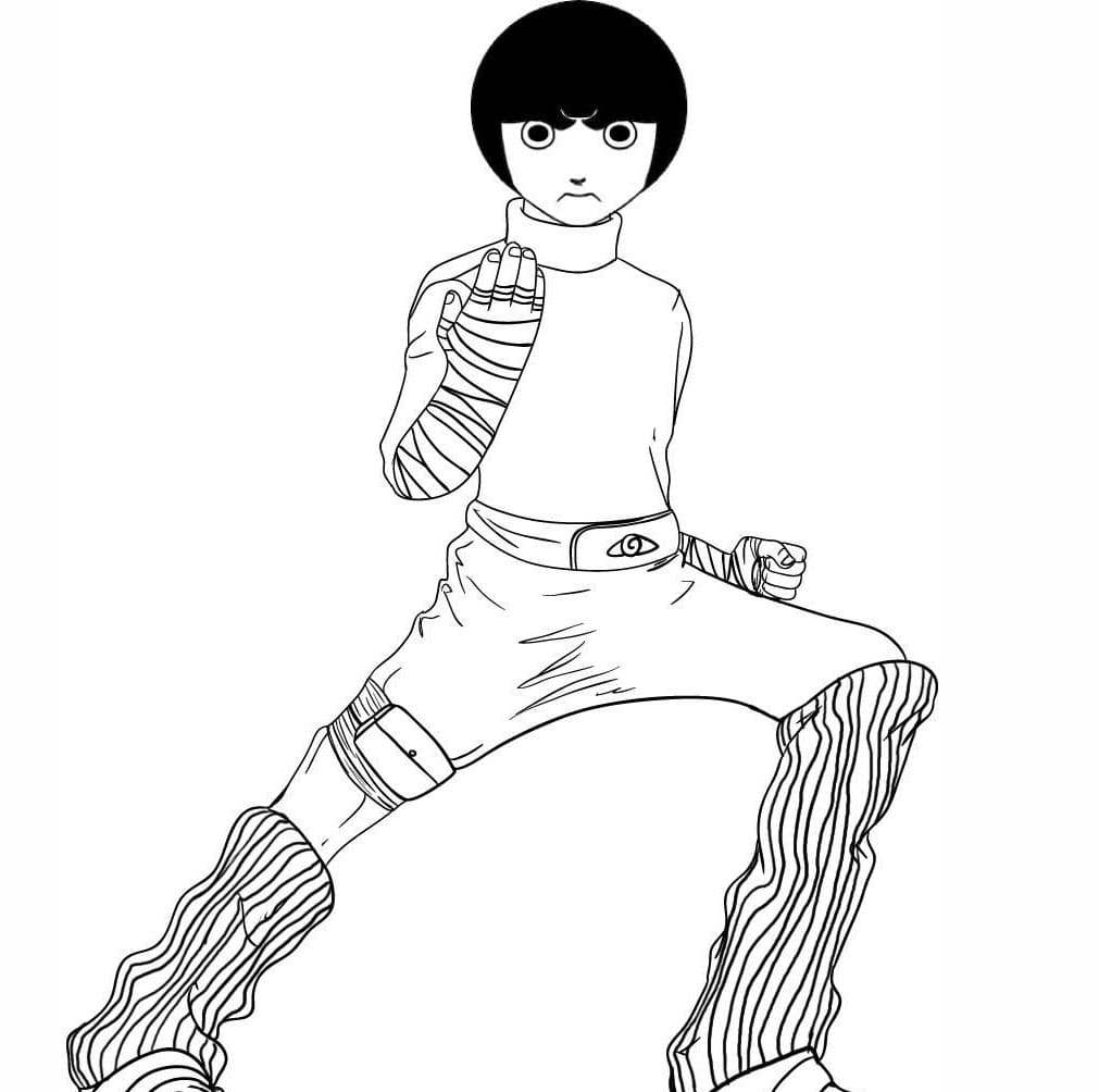 Coloriage gratuit Rock Lee #180210 de la collection Animé et Manga à imprimer