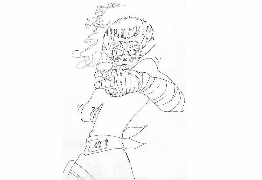 Coloriage gratuit Rock Lee #180211 de la collection Animé et Manga à imprimer