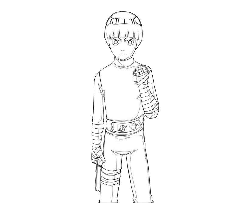 Coloriage gratuit Rock Lee #180219 de la collection Animé et Manga à imprimer