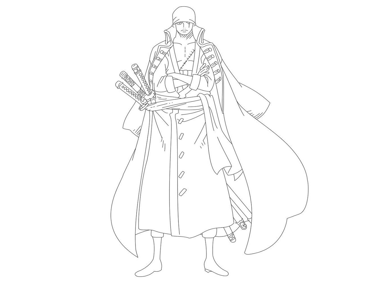 Coloriage imprimable Roronoa Zoro #172491 de la collection Animé et Manga à colorier aux crayons