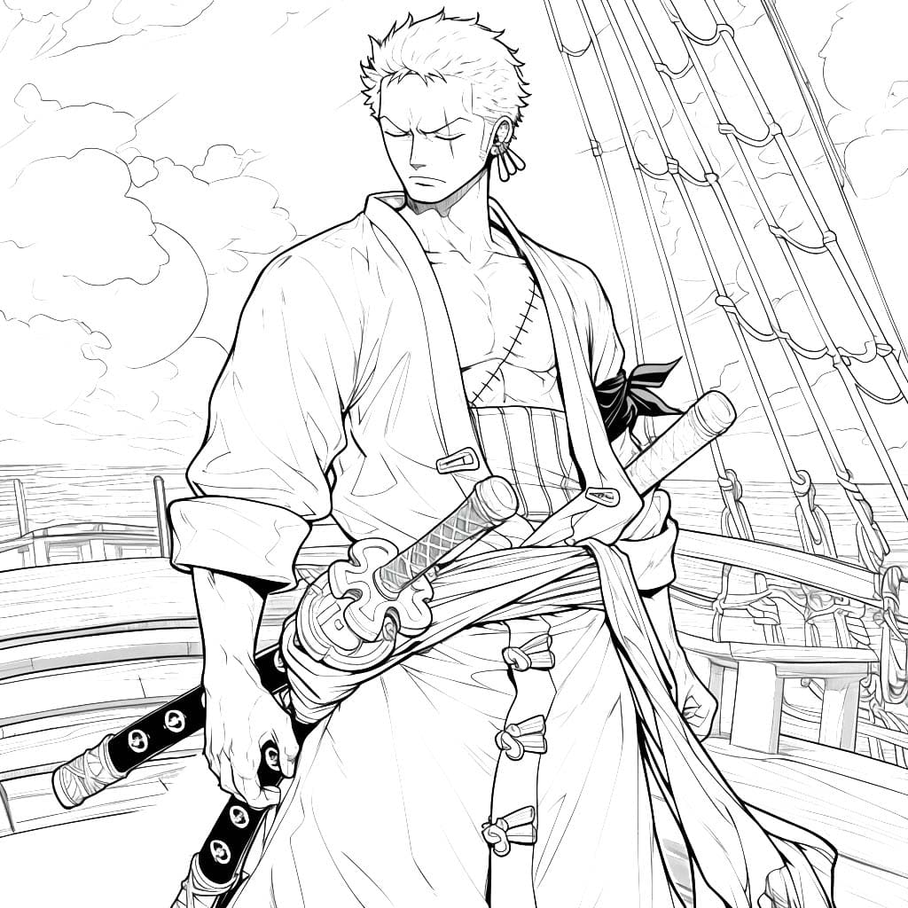 Coloriage gratuit Roronoa Zoro #218183 de la collection Animé et Manga à imprimer