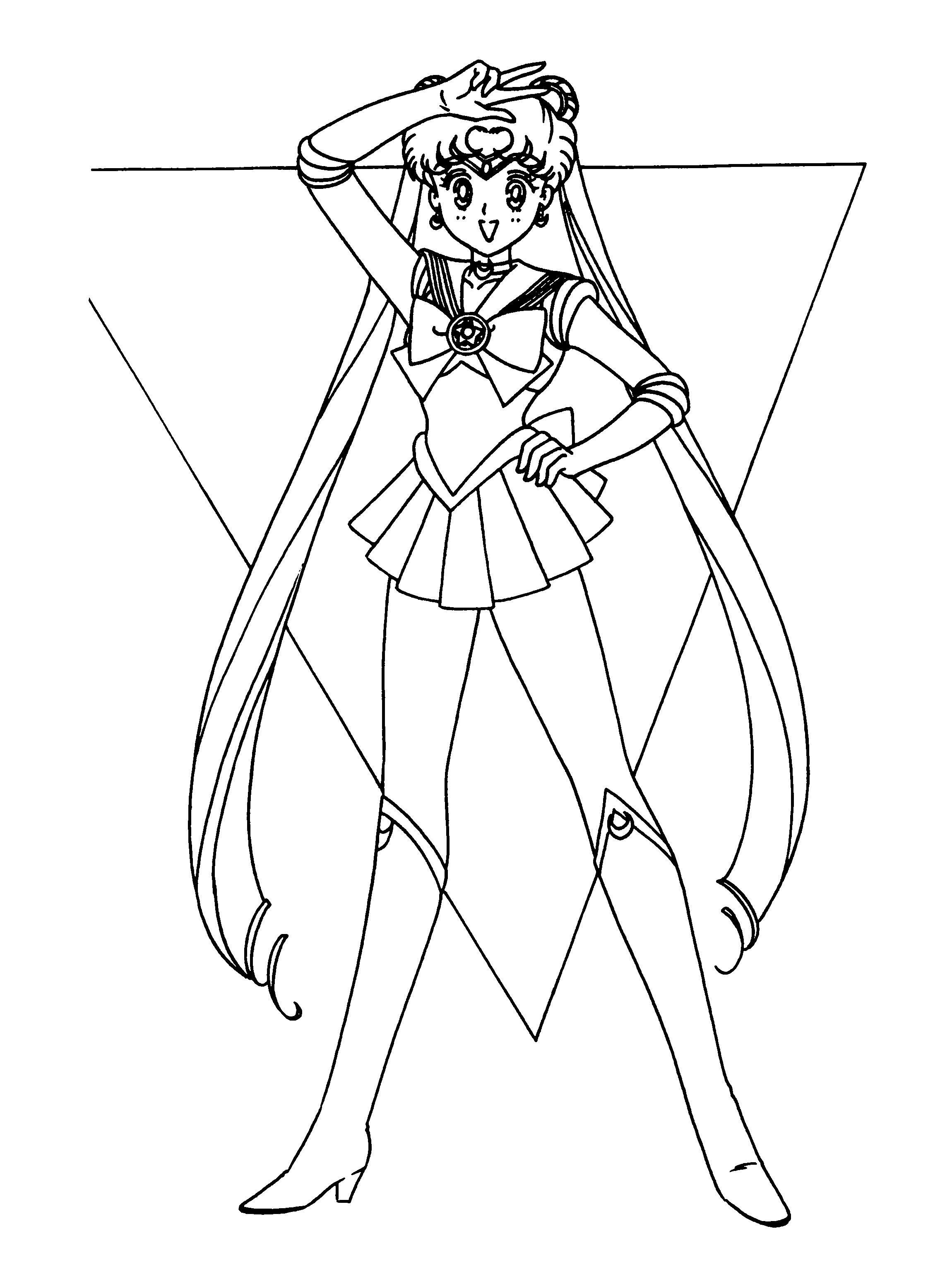 Joli coloriage Sailor Moon #50380 de la collection Animé et Manga, prêt à imprimer pour petits et grands