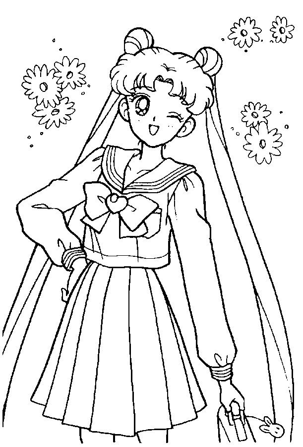 Joli coloriage Sailor Moon #50406 de la collection Animé et Manga, prêt à imprimer pour petits et grands