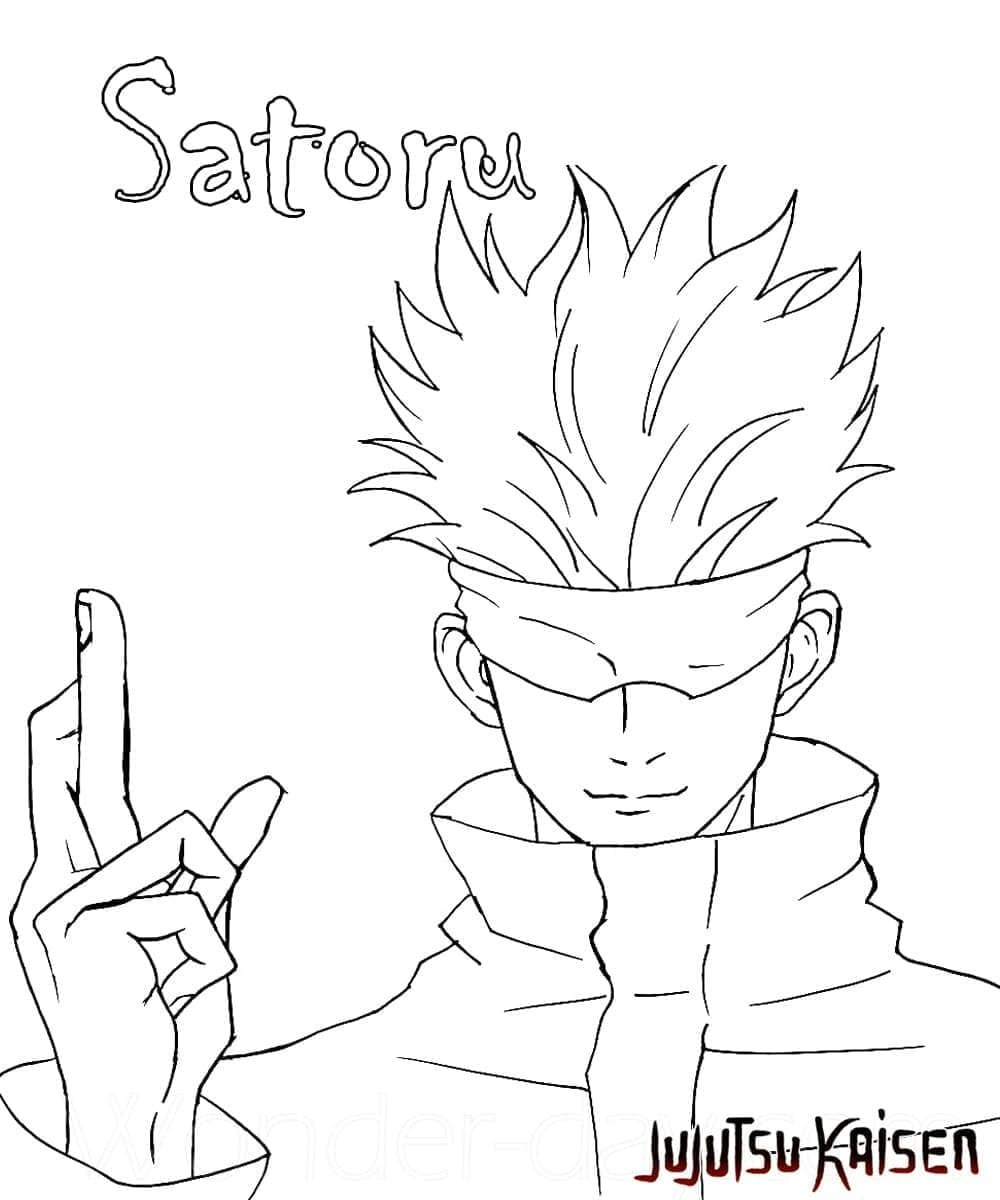 Coloriage gratuit Satoru Gojo #220369 de la collection Animé et Manga à imprimer