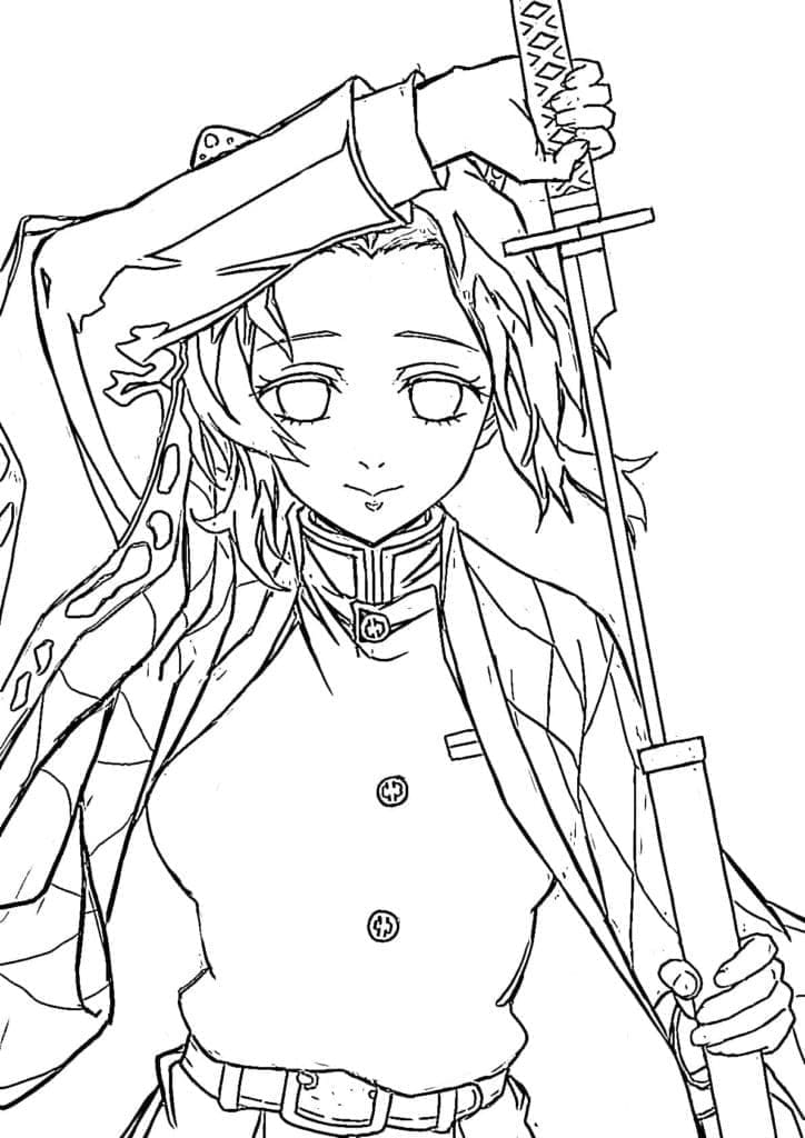 Dessin à colorier: Shinobu Kocho (Animé et Manga) #219319 - Coloriages à Imprimer Gratuits