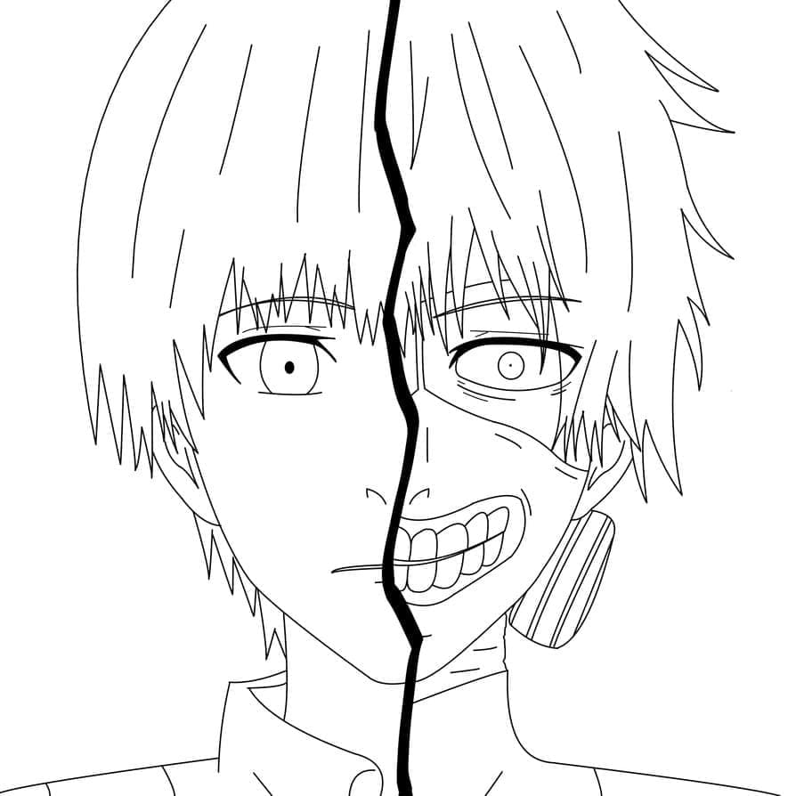 Joli coloriage Tokyo Ghoul #183111 de la collection Animé et Manga, prêt à imprimer pour petits et grands