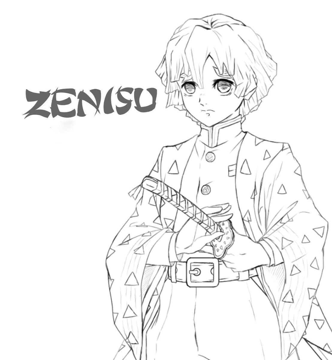 Coloriage gratuit Zenitsu #214113 de la collection Animé et Manga à imprimer