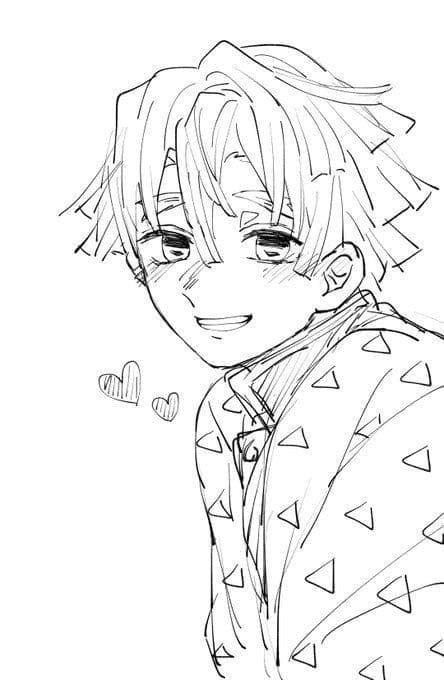 Coloriage gratuit Zenitsu #214131 de la collection Animé et Manga à imprimer