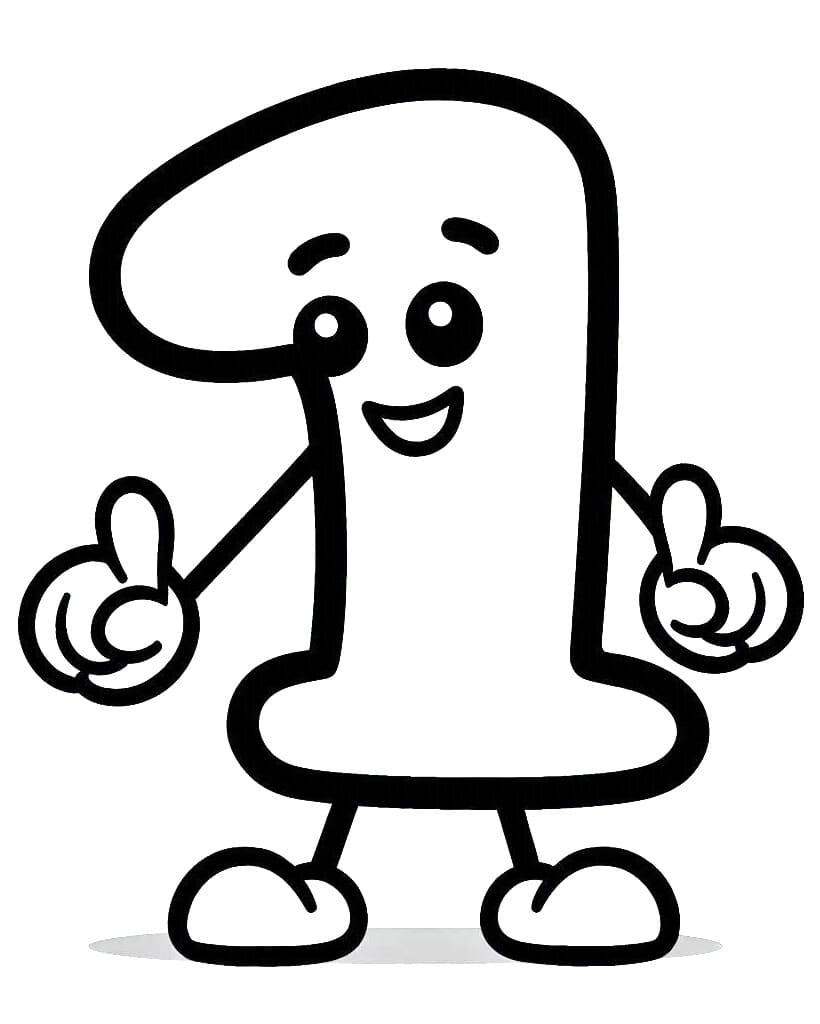 Coloriage gratuit Chiffre 1 #221284 de la collection Apprentissage et Éducation à imprimer