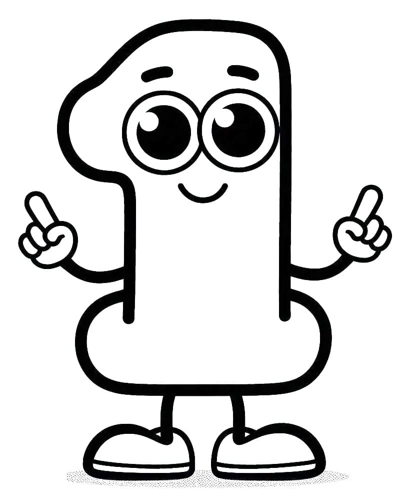 Coloriage gratuit Chiffre 1 #221285 de la collection Apprentissage et Éducation à imprimer