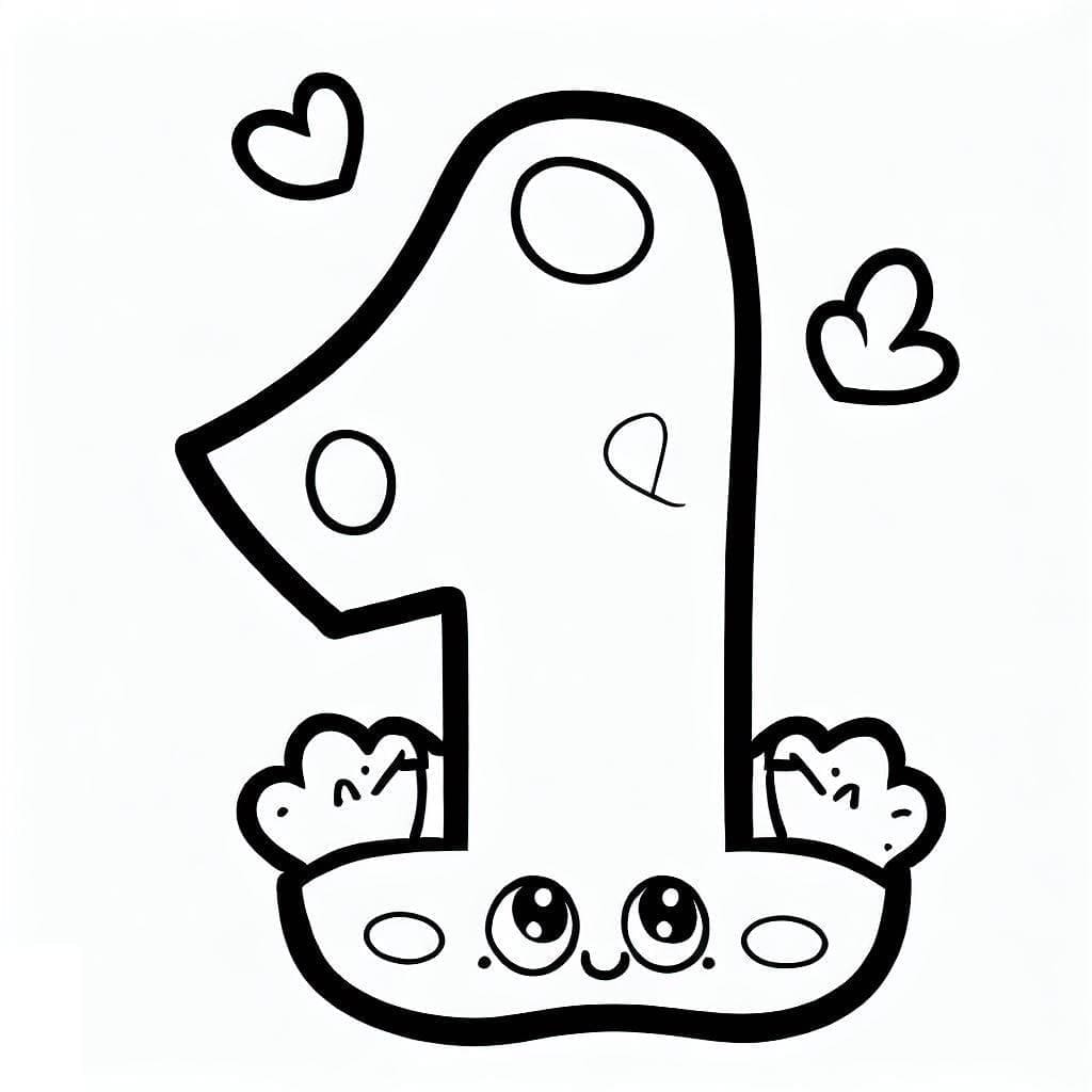 Dessin à colorier: Chiffre 1 (Apprentissage et Éducation) #221287 - Coloriages à Imprimer Gratuits