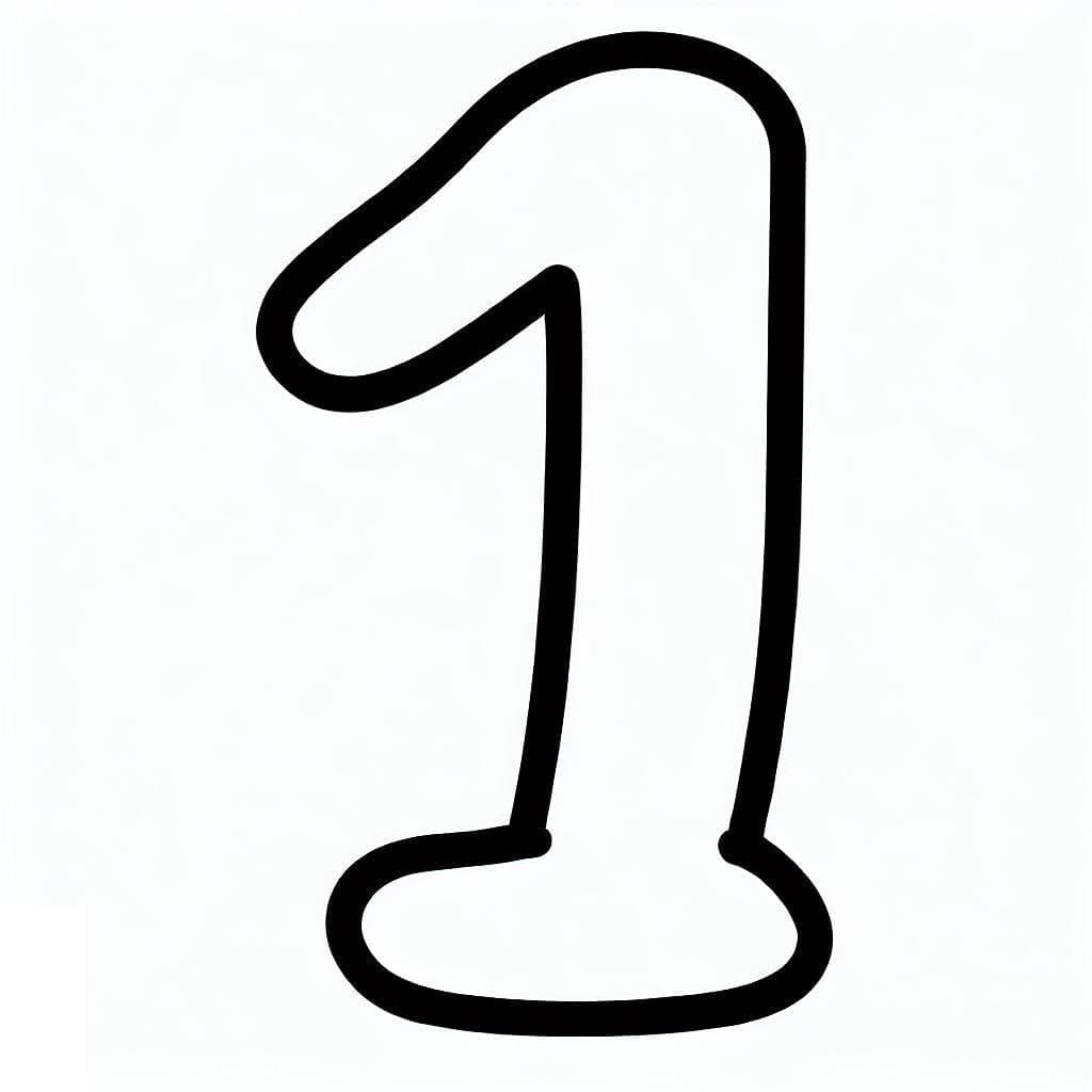 Coloriage gratuit Chiffre 1 #221296 de la collection Apprentissage et Éducation à imprimer