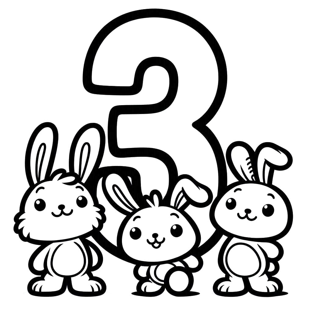 Coloriage gratuit Chiffre 3 #221332 de la collection Apprentissage et Éducation à imprimer