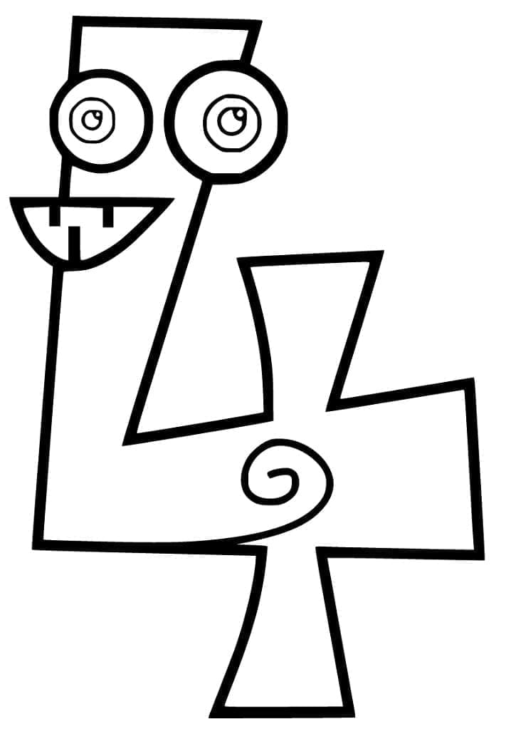 Coloriage à imprimer Chiffre 4 #221378 de la série Apprentissage et Éducation, gratuit pour enfants et adultes